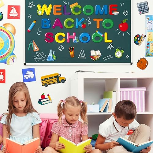 Miniatura 5 de 68 piezas de decoración de borde de boletines de 100 días de escuela, autobús escolar, libro recortado, mochila escolar, globo de casa, globo para