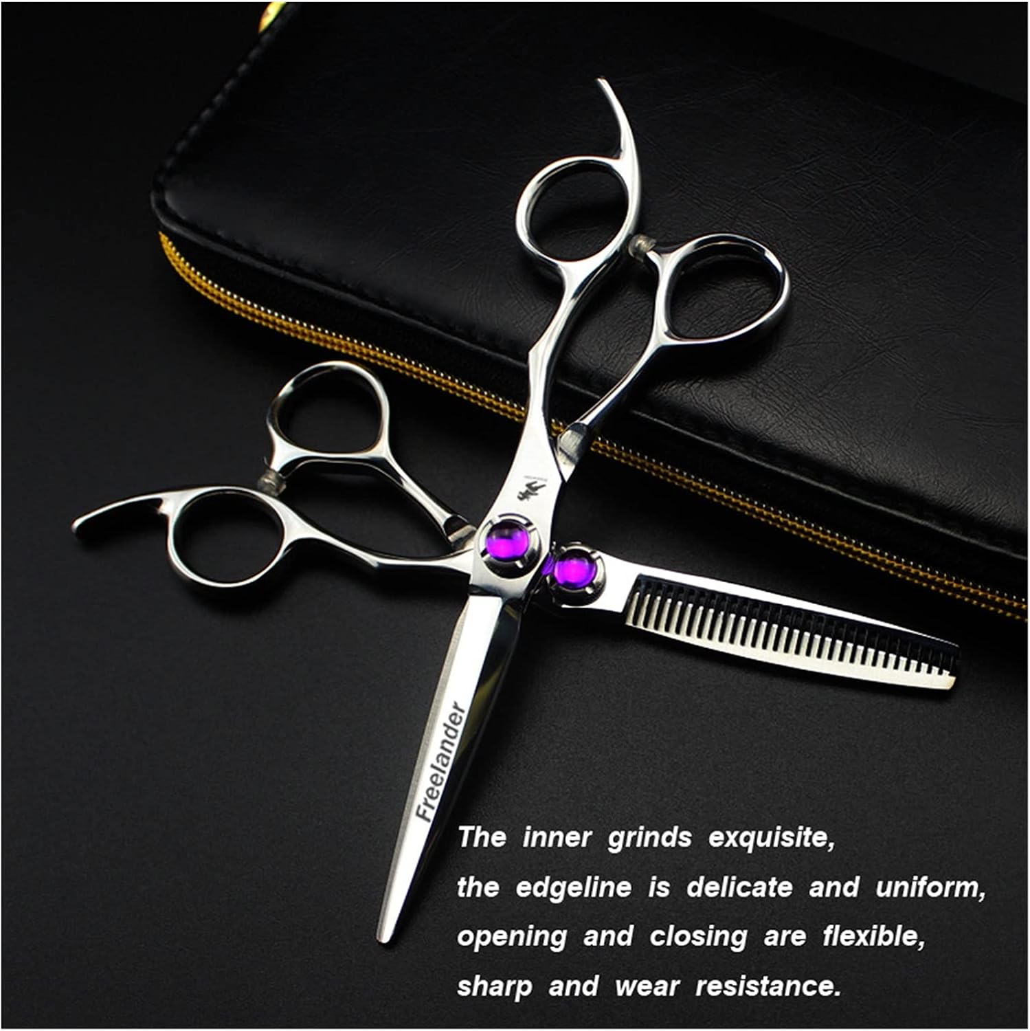 ステンレス鋼理髪はさみ、6インチプロフェッショナル理髪はさみ、理髪はさみ、はさみセットヘアカットはさみ(ケースなしセット)