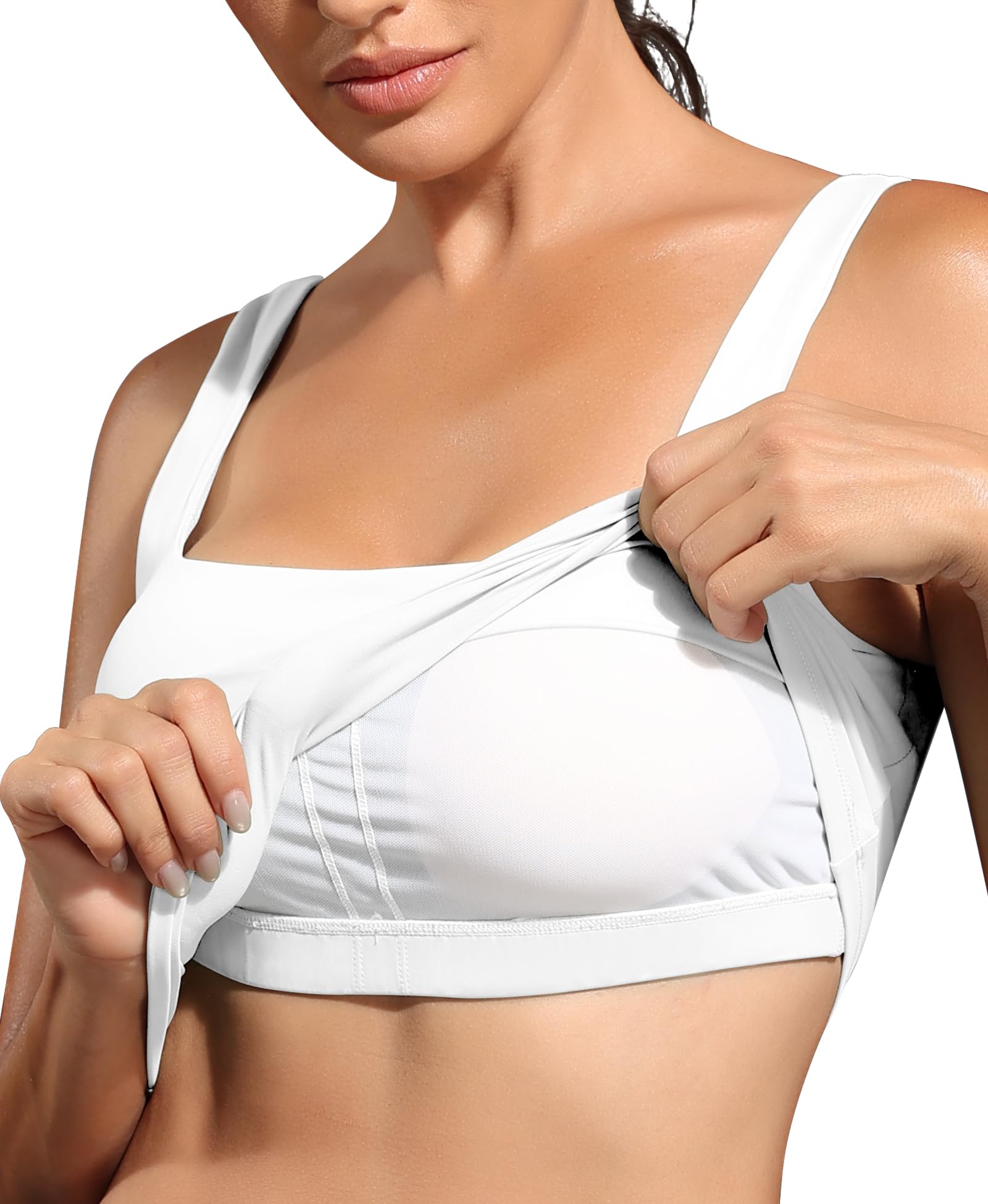 JoyGirl Sport BH Damen Ohne Bügel Yoga Tank Top Atmungsaktive Crop Tops Fitness Workout Sport Bustier mit Abnehmbaren Gepolstert