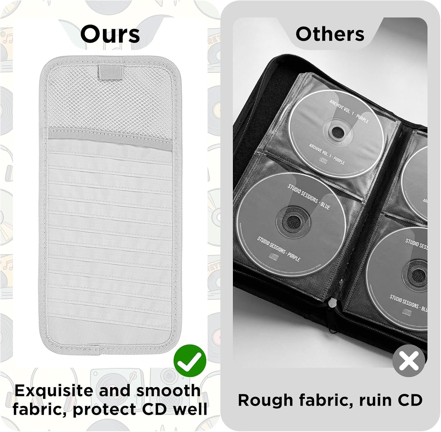 1 Pcs Car CD Holder, CD Visor Holders for Car with 12 Sleeves, 1 Mesh Pocket & Pen Holder, Vehicle Sun Visor Storage Organizer for DVD Discs (Grey)