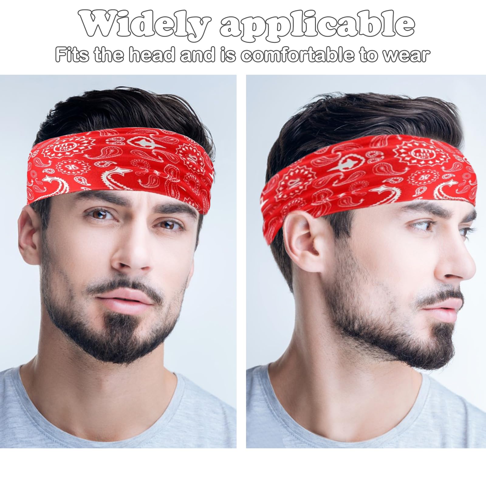 Fascia Capelli Uomo, 4 PCS Fascia Capelli Sport, Fascia Sudore Fronte, Fascia Sportiva Capelli per Uomo e Donna, Fascia Tergisudore per Corsa, Yoga, Ciclismo, Basket