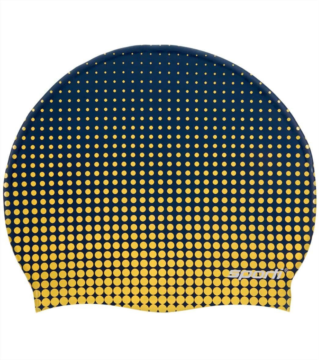 Sporti Molecule Silicone Swim Cap - Gold/Navy