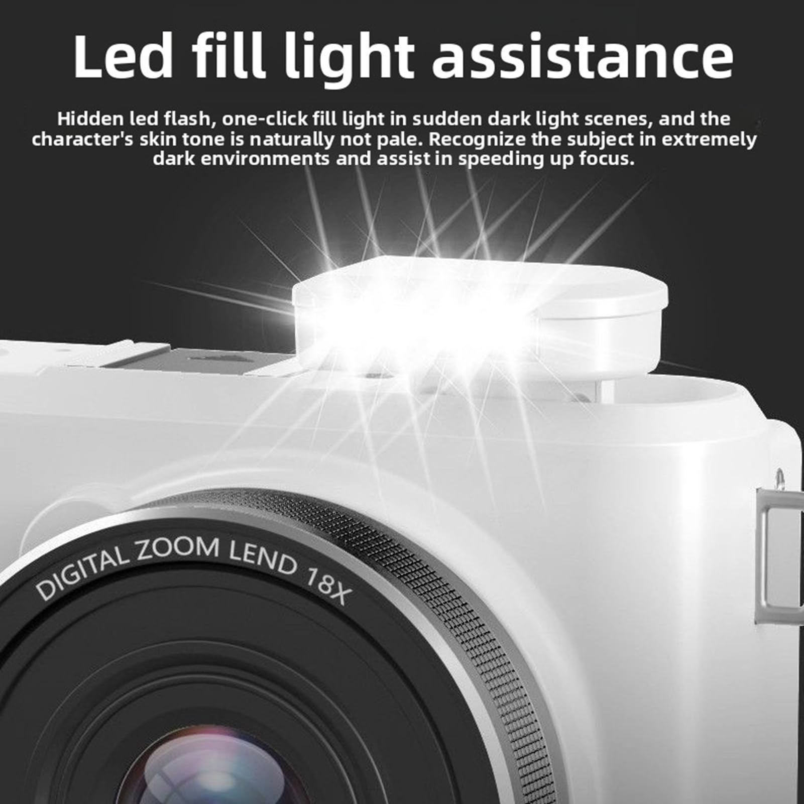 Fotocamera Digitale 8K per Fotografia, Fotocamera per Vlogging WiFi HD da 88 MP, Zoom 18X Messa a Fuoco Automatica Schermo Ribaltabile da 3 Pollici per Vlogging WiFi con Doppia (Bianca)