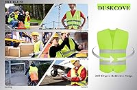 Vista 5 de DUSKCOVE Paquete de 10 chalecos de seguridad de alta visibilidad para trabajo de tráfico, correr, topógrafo y guardia de seguridad, chaleco