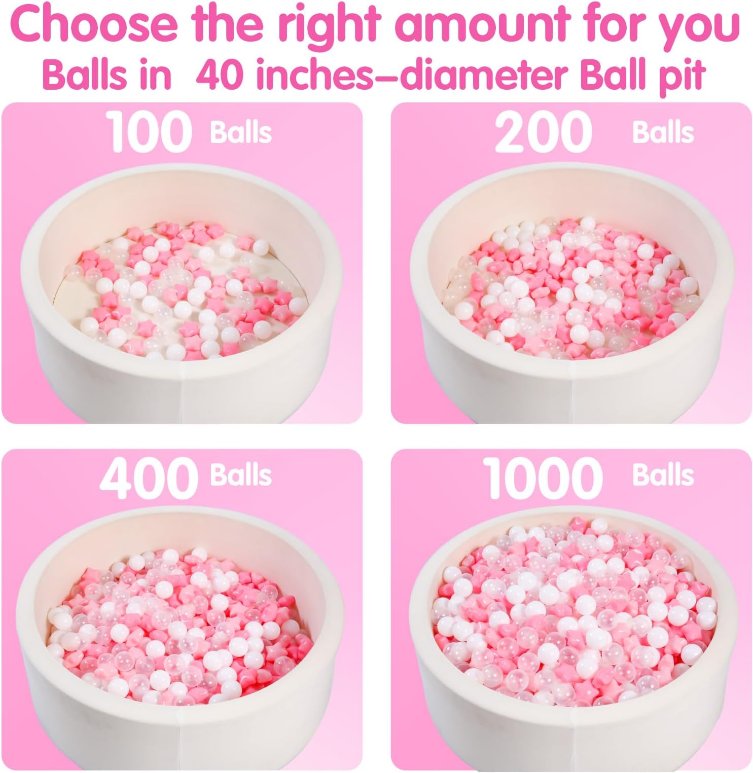 TRENDPLAY Ball Pit Balls- Colorful, Non-Toxic & Durable - Bulk Pack for Playrooms