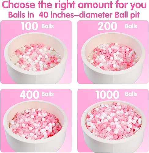 Miniatura 9 de TRENDPLAY Pelotas de 100 200 bolas de estrella mixtas para niños pequeños, paquete a granel de diferentes formas para salas de juegos en interiores