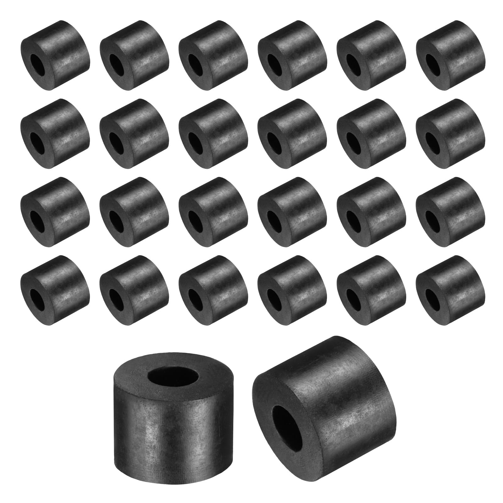 sourcing map 60 Pcs Rubber Spacers 20mm OD x 8mm ID x 15mm Height Round Anti Vibration Spacer Rubber Bushing Grommets โ image 1