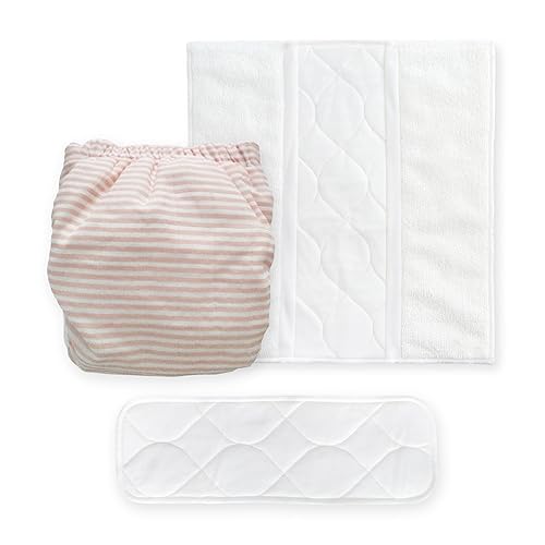 Amazing Baby SmartNappy de muselina de algodón, cubierta híbrida de tela NextGen + 1 inserto reutilizable de tres pliegues + 1 refuerzo