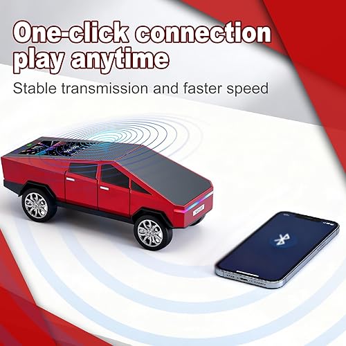 Miniatura 4 de Replica de altavoz Bluetooth de camioneta futurista con pantalla LED, TWS estéreo, FM, reproducción USBTF, luces LED, micrófono integrado, regalo