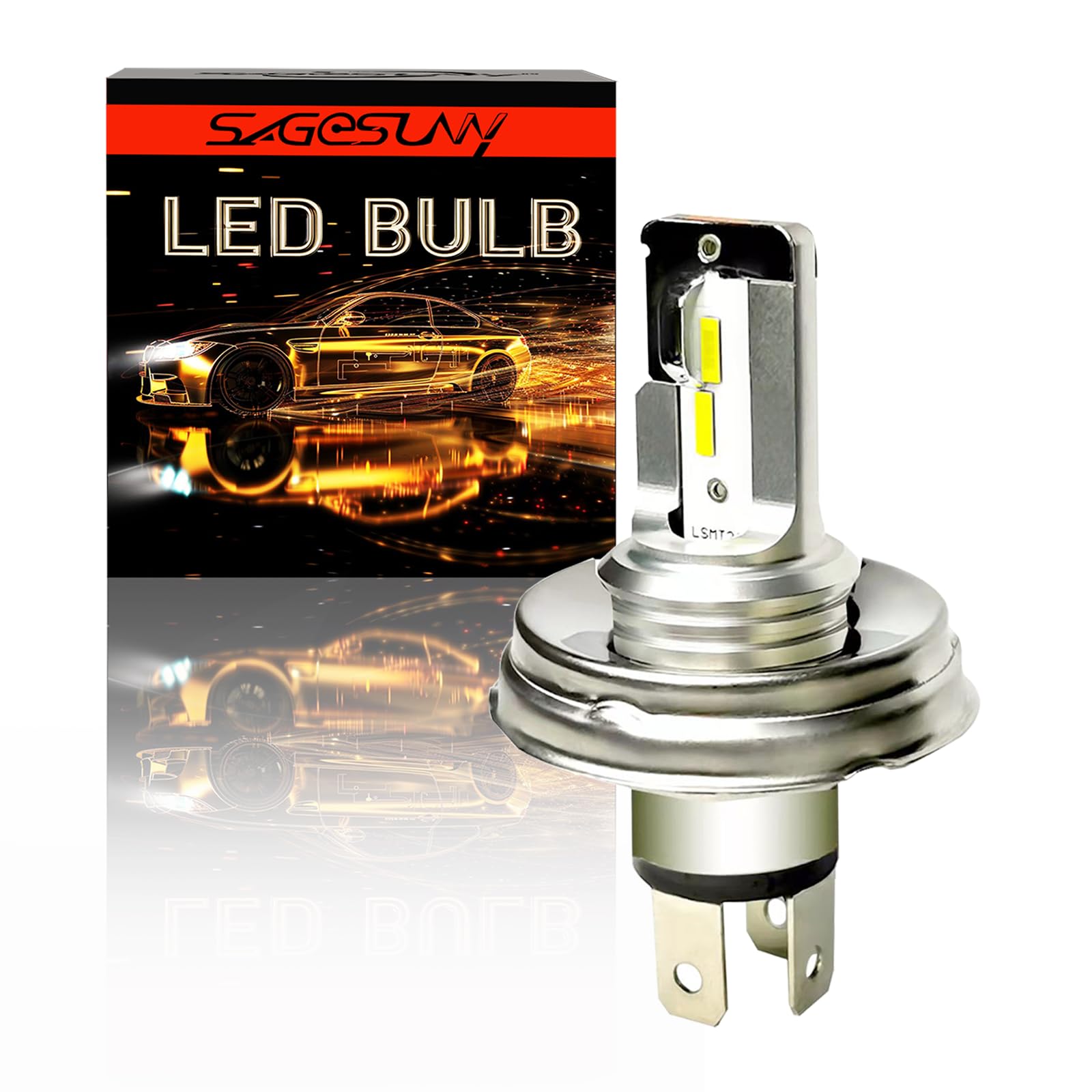 SageSunny Lampadina LED P45T H5 r2 LED DC 9-85v 15W 1800lm anabbaglianti e abbaglianti 6000k bianco per illuminazione moto, quad, plug&play Pacco da 1 Pezzi - Garanzia 18 mesi