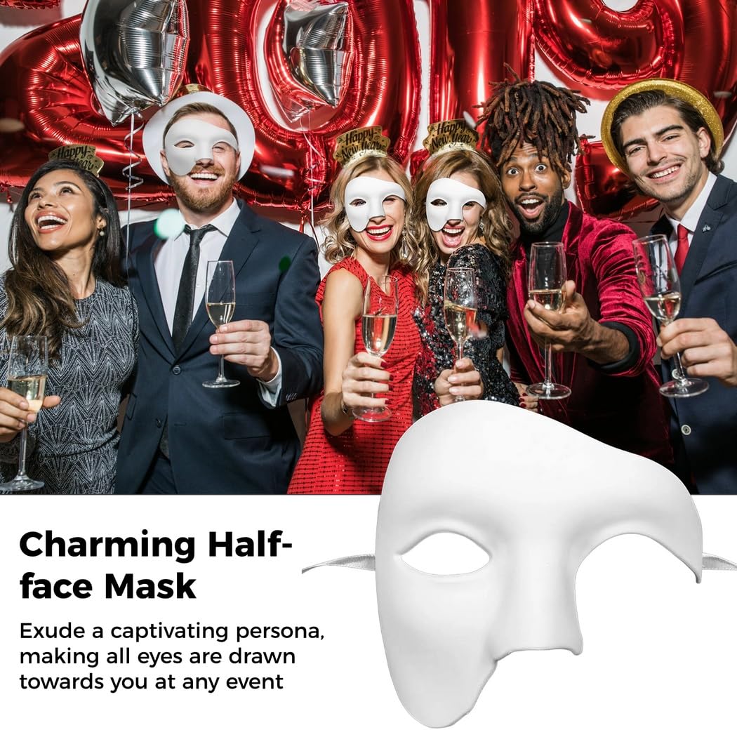 YOFAPA Masquerade Mask, Half-Face Ball Mask with Ribbons, Comfortable Phantom of The Opera Mask - Image 3