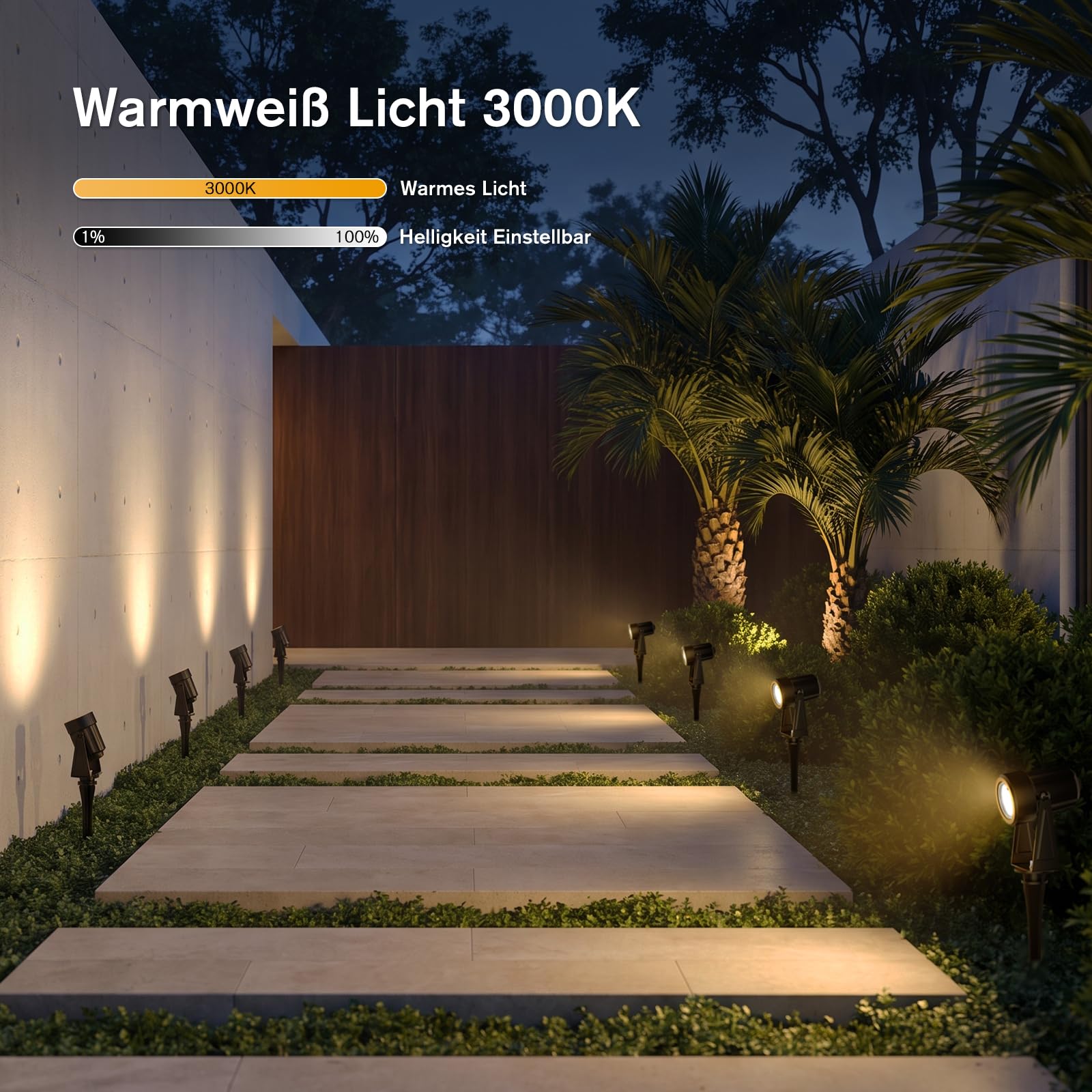 NIORSUN Éclairage Jardin LED RGB, Spot Extérieur 27V IP67, 17m, Lot de 4