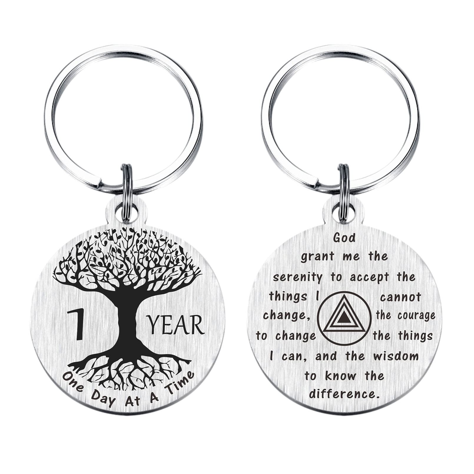TANWIH Sobriety Gifts for Women Men - Recovery Gifts - Inspirational Tree of Life Keychain - Sobriety & Recovery AA NA Gifts