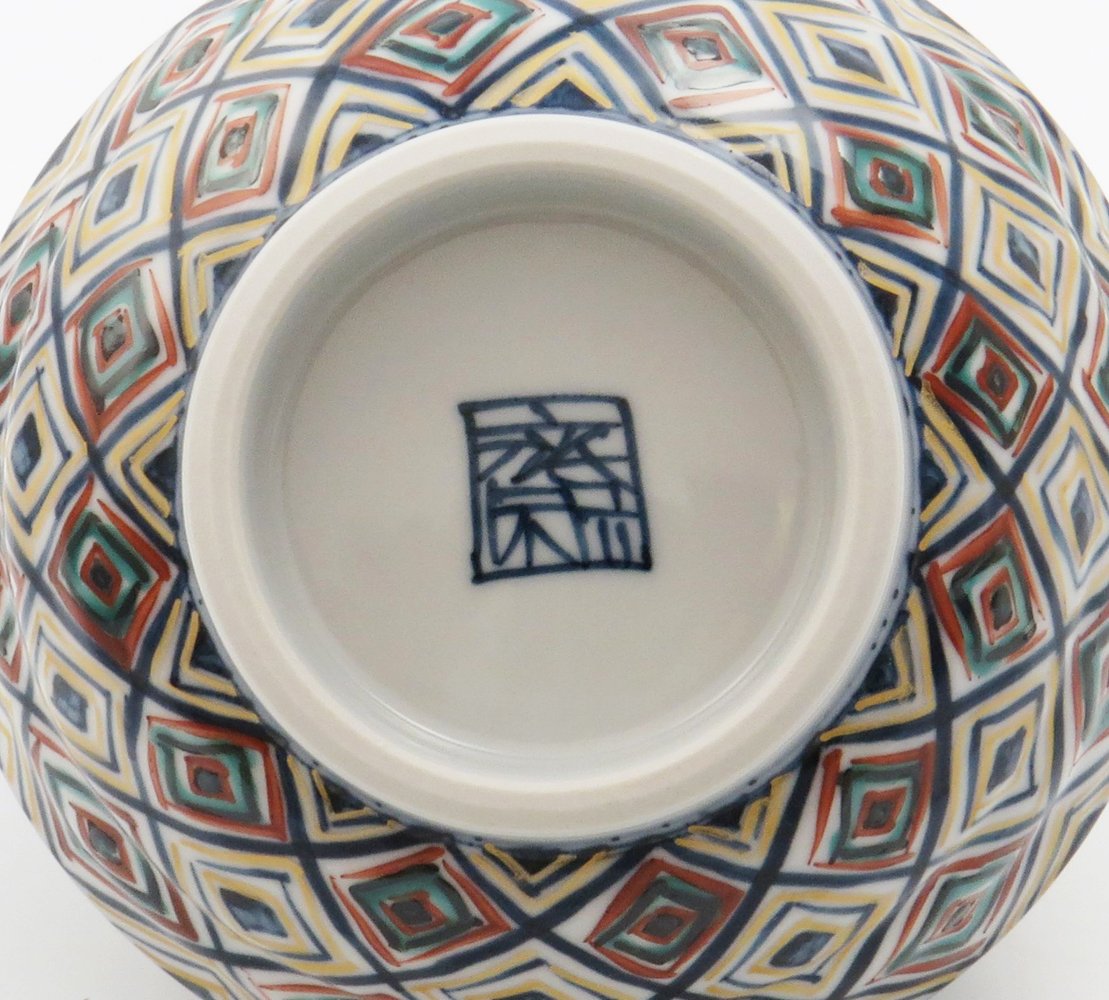 Amazon.co.jp: 京焼 清水焼 村田幸之介 飯碗 小 色格子 MK-006S