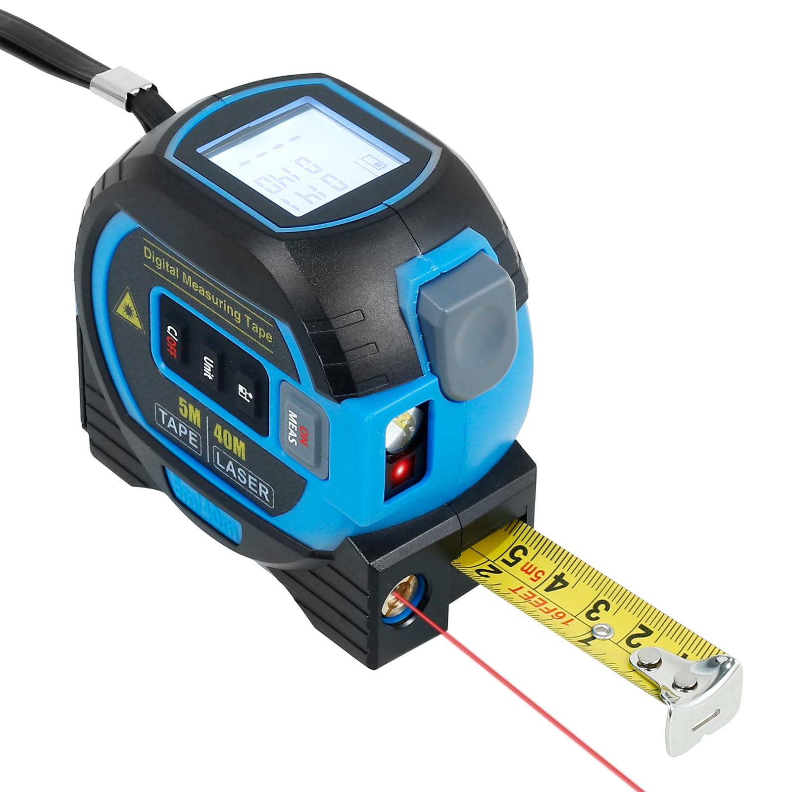 3in1 Laser Measure Tape 40M/131FT Laser Distance Meter with 5M Tapes, Almighty Ruler Digital Tape Measure for Pythagorean/Area/Volume/Single/Continuous Measurement and ft/in/m Unit Switch (set 1)