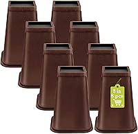 Vista 29 de Paquete de 12 elevadores de muebles de 1 pulgada, elevadores de cama ajustables resistentes para mesa, escritorio, sofá, gabinete, marco de cama