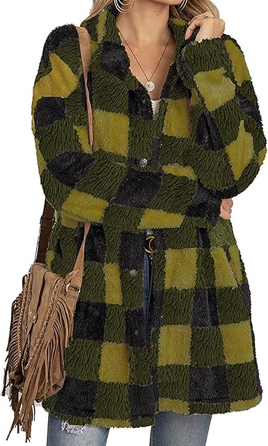 fuzzy plaid cardigan