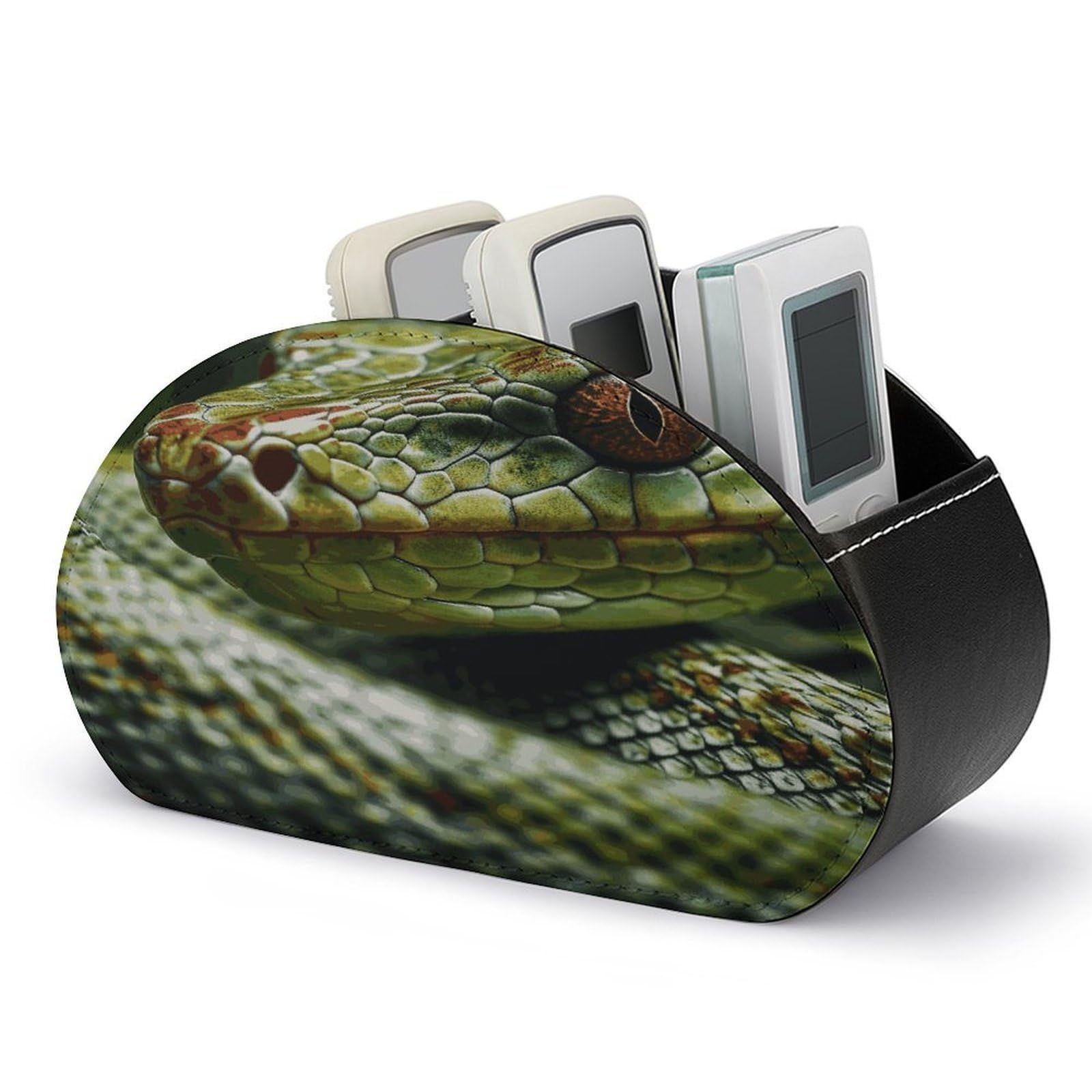 Btcowzrv Style Green Snake Remote Control Holder With 5 Compartments