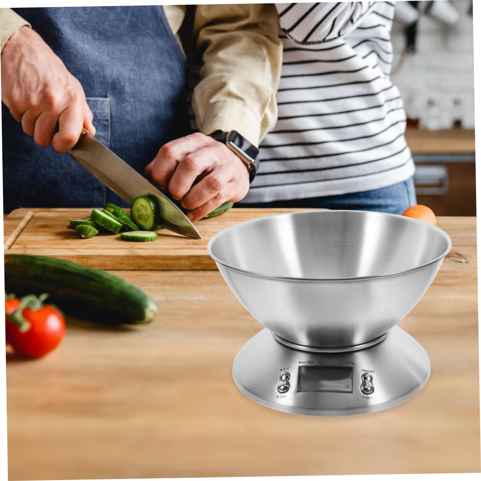 Báscula Digital 5000 G para Alimentos de Acero Inoxidable | Plata, Uso en Preparación y Repostería, Precisión Alta, Operación Sencilla y Capacidad Amplia