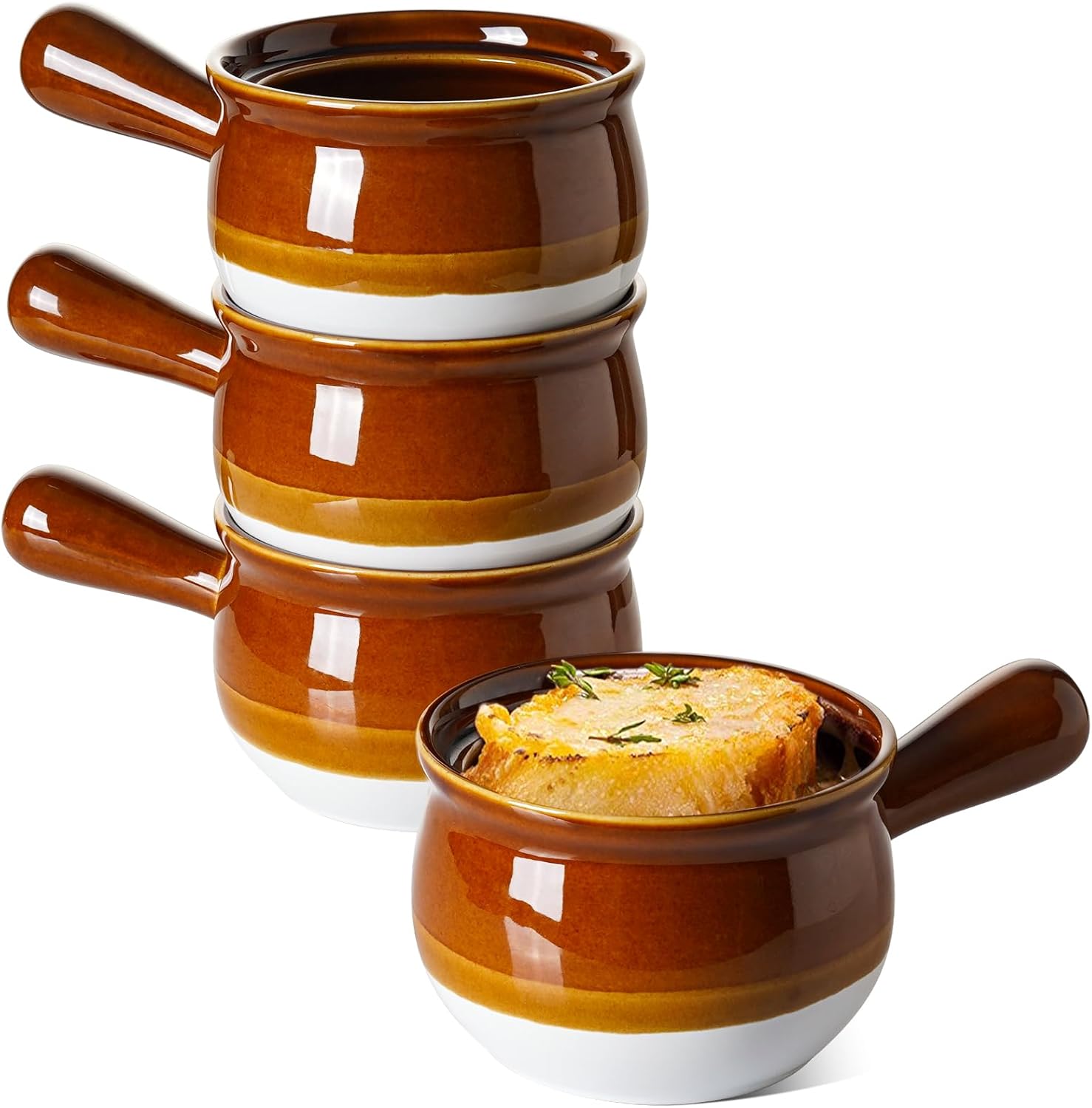 LE TAUCI French Onion Soup Bowls, 22 Ounces Ceramic Soup