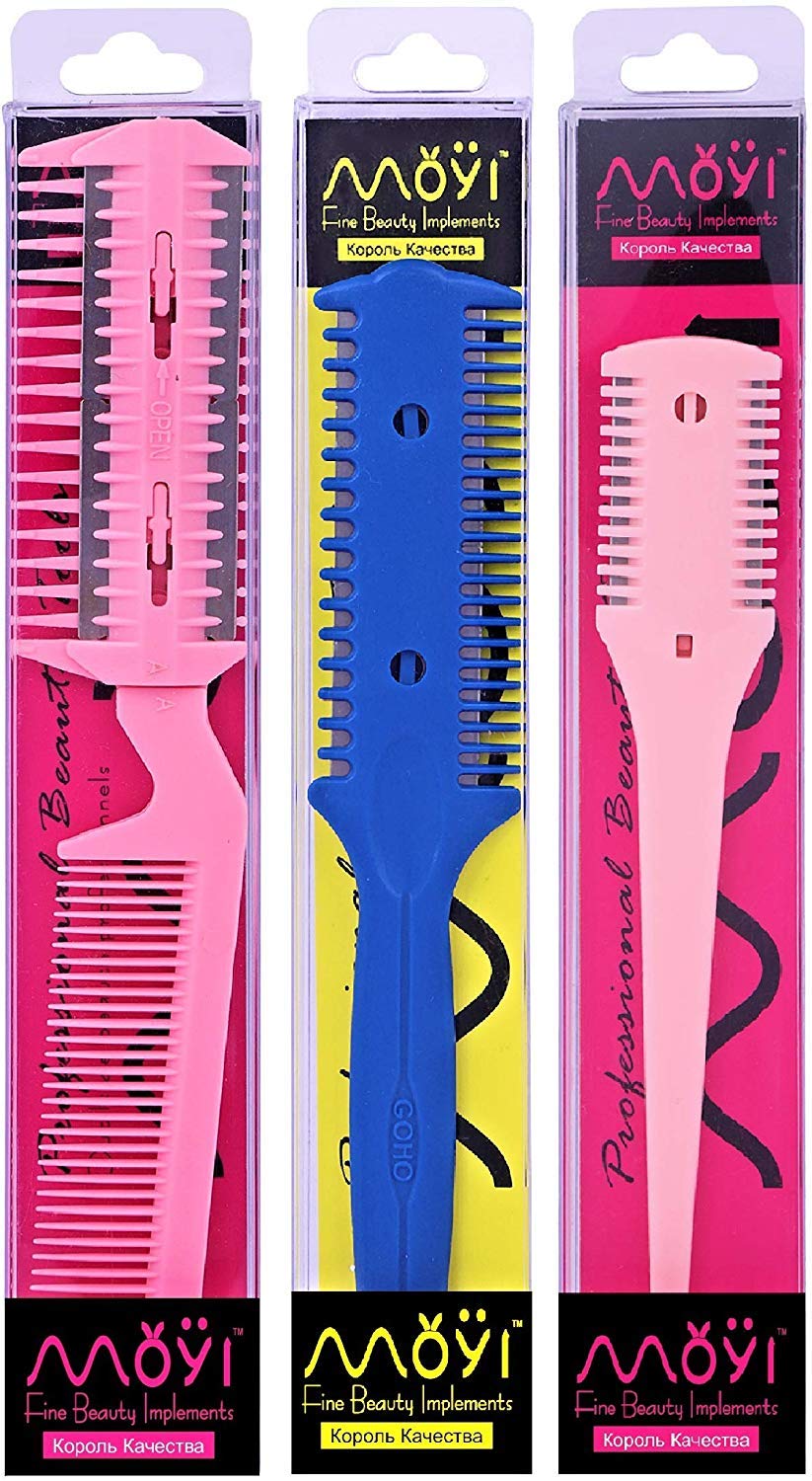 MOYI™ Multi-Functional Hair Cut Scissor/Comb Hairdressing Barber Choice (Pack Of 3)