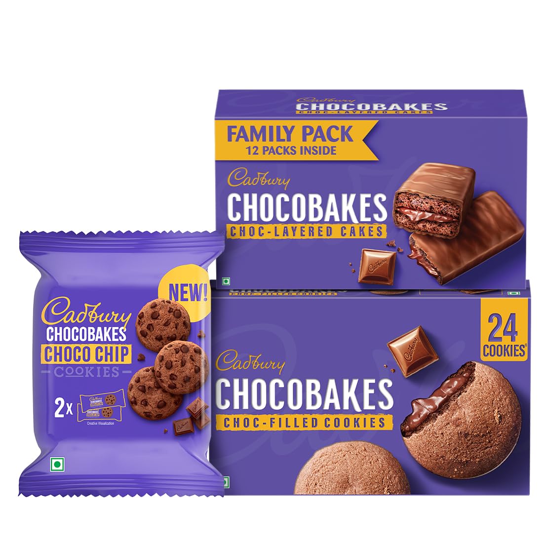 Cadbury Chocobakes Chocfilled Cookies (300 g), Cadbury Chocobakes Chocochip Cookies (167 g) & Cadbury Chocobakes Choclayered Cakes (228 g) - (Pack of 3) (B0D2Y6DH4B) Amazon Price History, Amazon Price Tracker