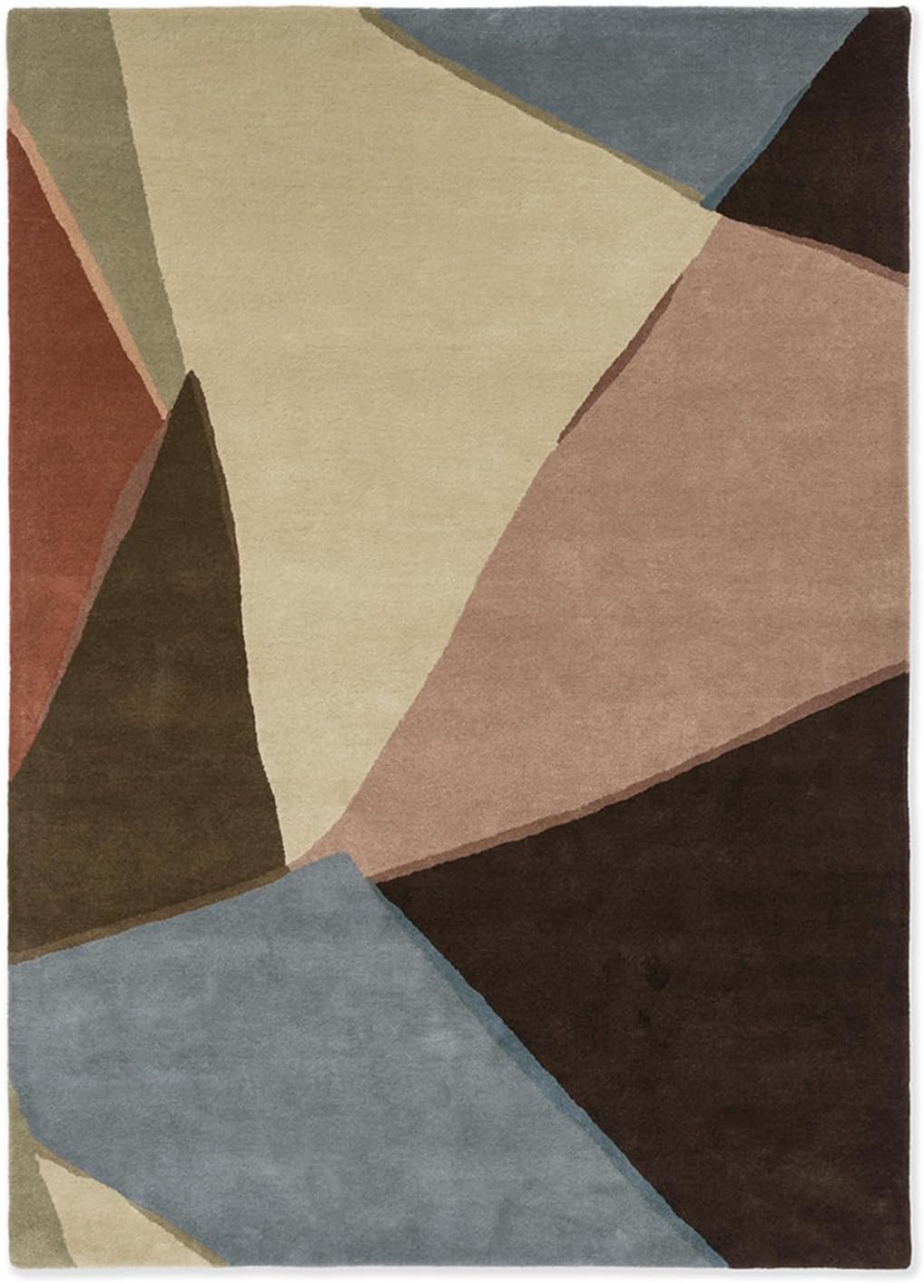 Modern Abstract Area Rug, Hand-Tufted Wool, Contemporary Geometric Design, Black and White (White/Black, 2x3)