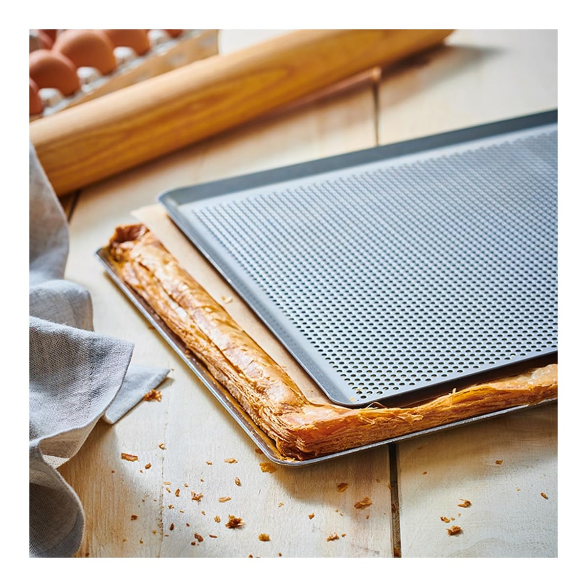 Plaque de cuisson inox perforé bords pincés