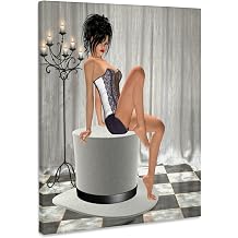3dRose A beautiful erotic woman posing on a hat Museum Grade Canvas Wrap 11x14