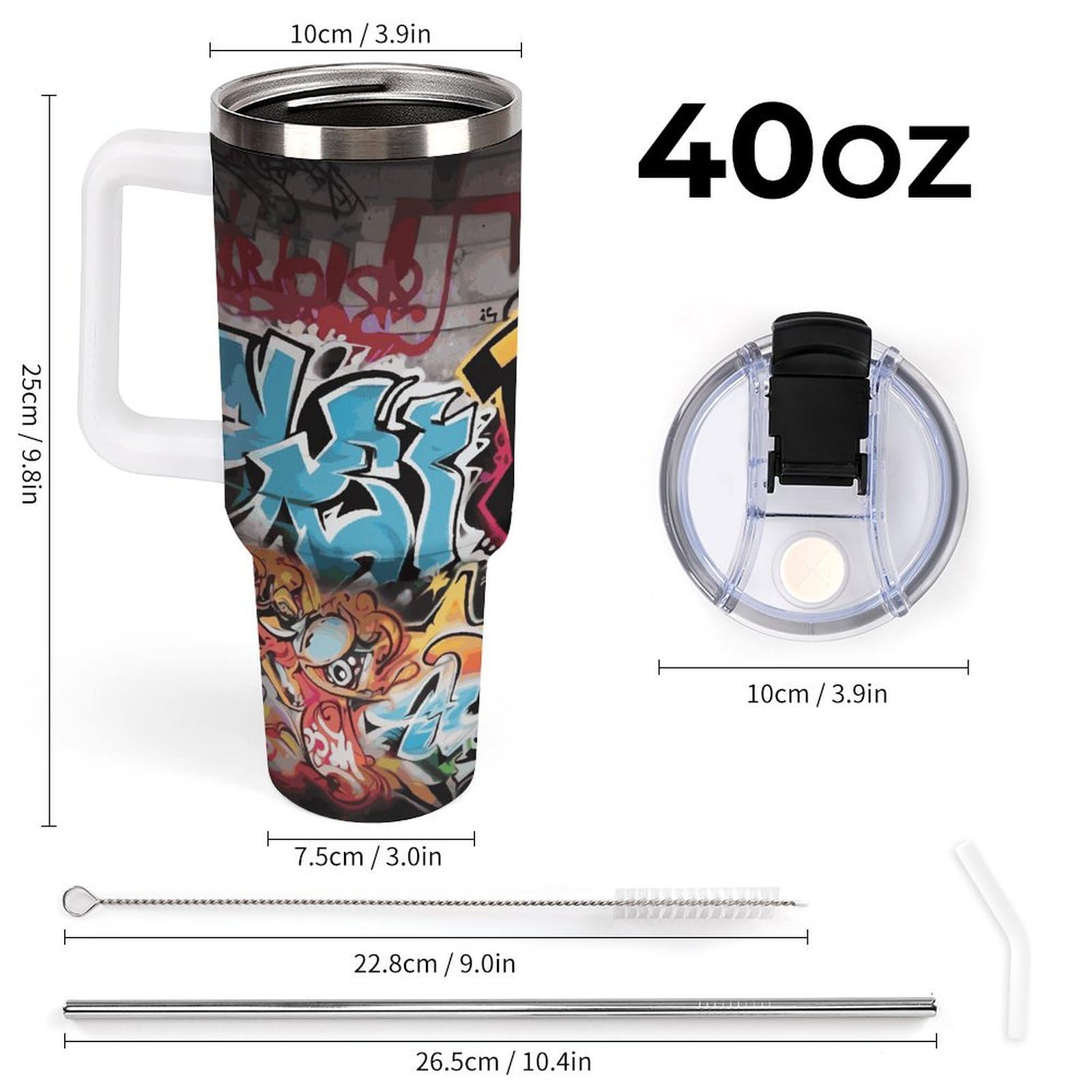 Amazon.com | FZMTLDS Graffiti Hip Hop Tumbler 40 Oz Leak-proof