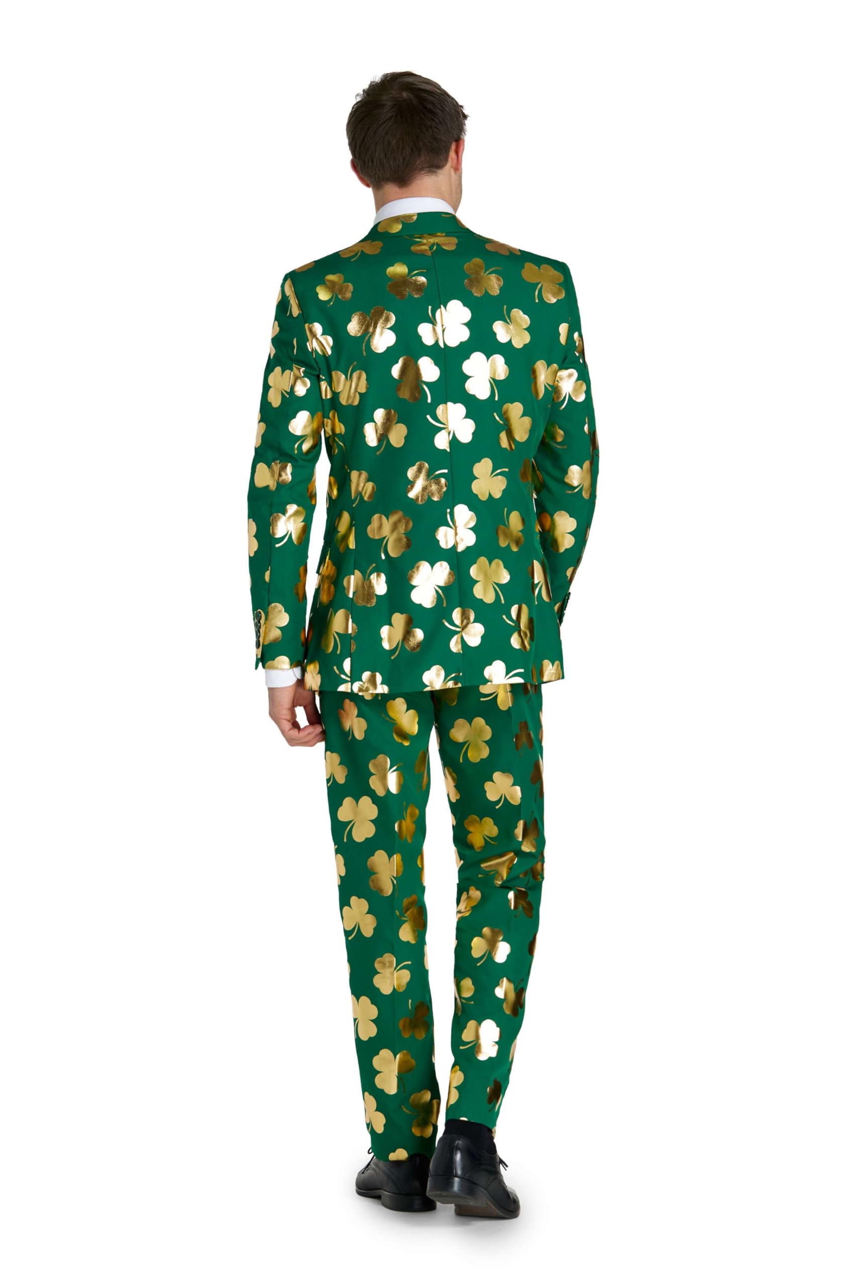 OppoSuits Camicia da uomo per festa di San Patrizio, vestibilità aderente, con 1 abbottonatura, colore: verde, Sig. Clover Clover, 56