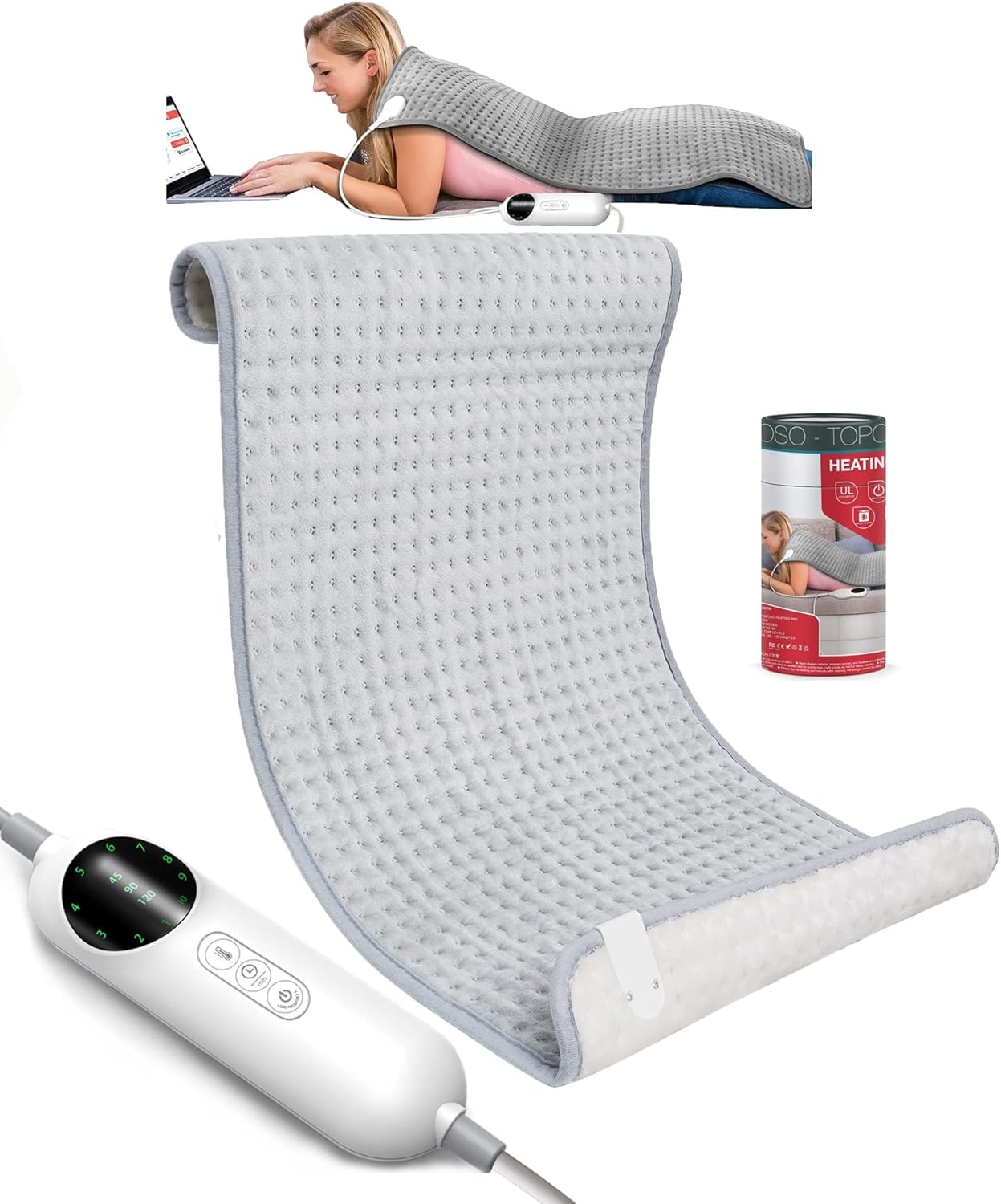 TOPSOSO Electric Heating Pad 20"x 40" Extra Large Heating Pad for