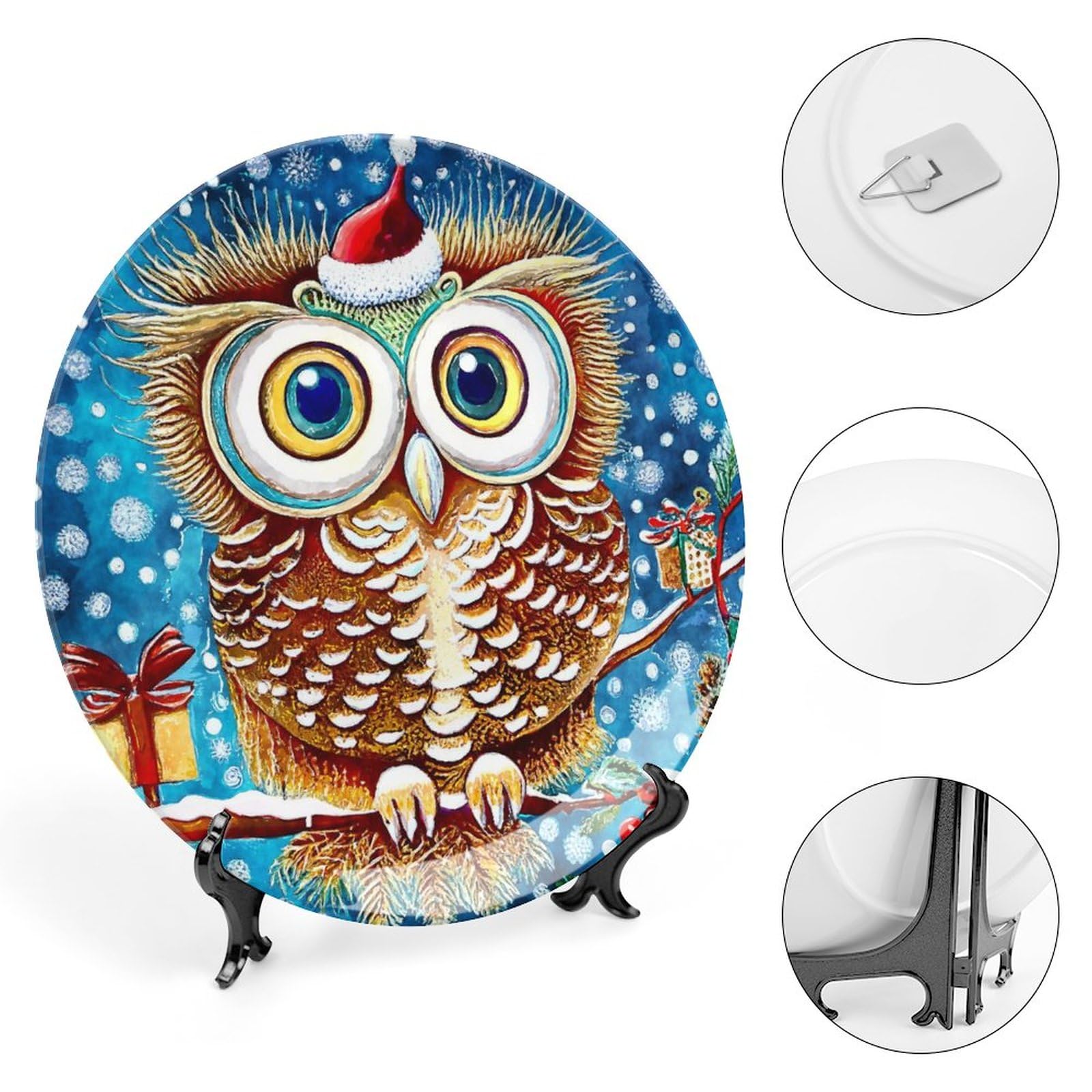 Christmas Decorative Plates For Home Party, Colorful Snowflake Decor