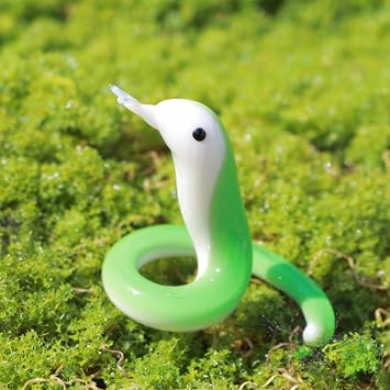 Mini Crystal Animal Decor Tiny Glass Statue Garden Room Ornament Hand-Blown Glass Collectible Figurines Snake