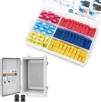 TICONN - 240PCS T-Tap Wire Connectors+Waterproof Electrical Junction Box