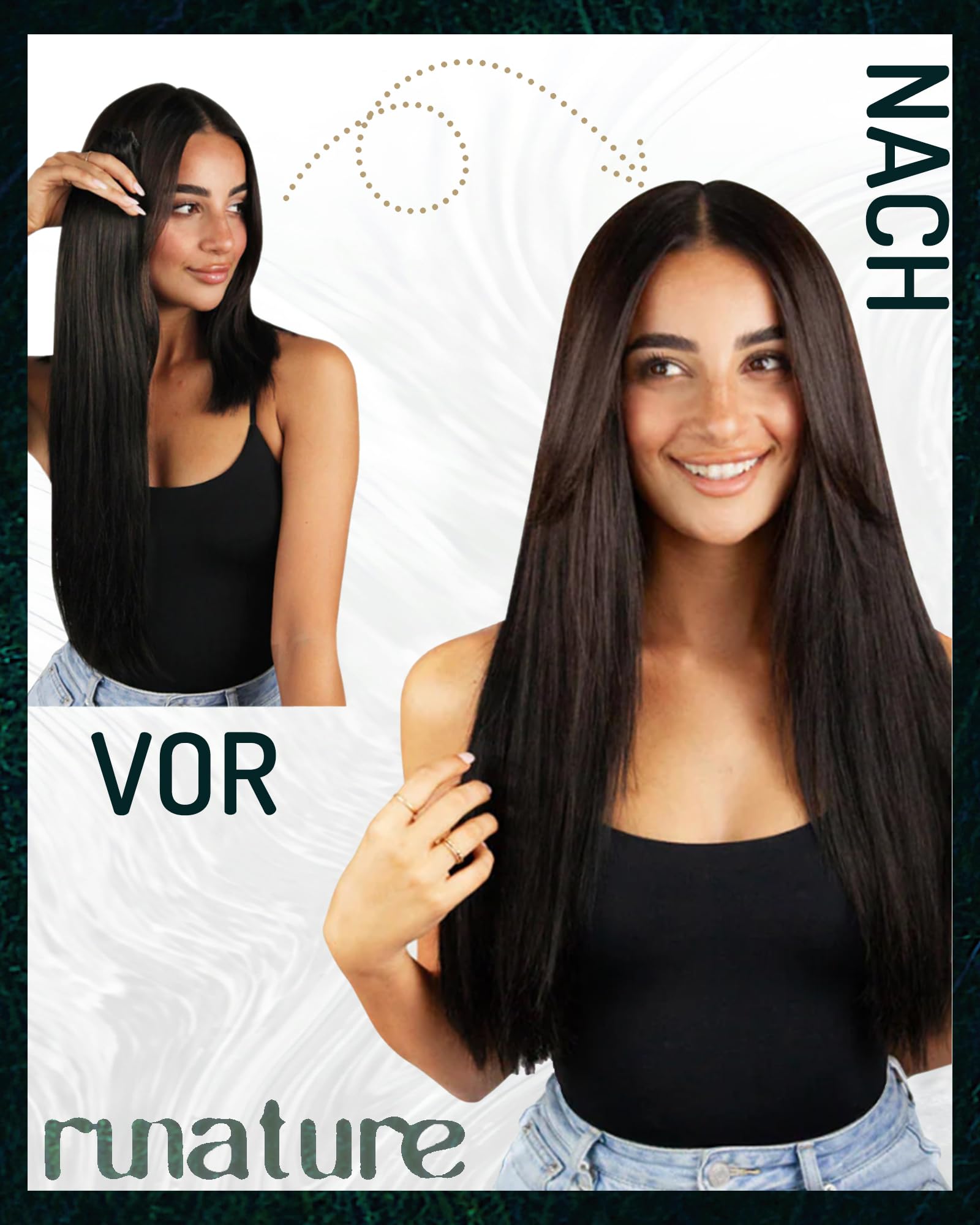 RUNATURE Extensions Echthaar Tape Blond Highlight 50cm 20pcs 50g #16P24 unsichtbar
