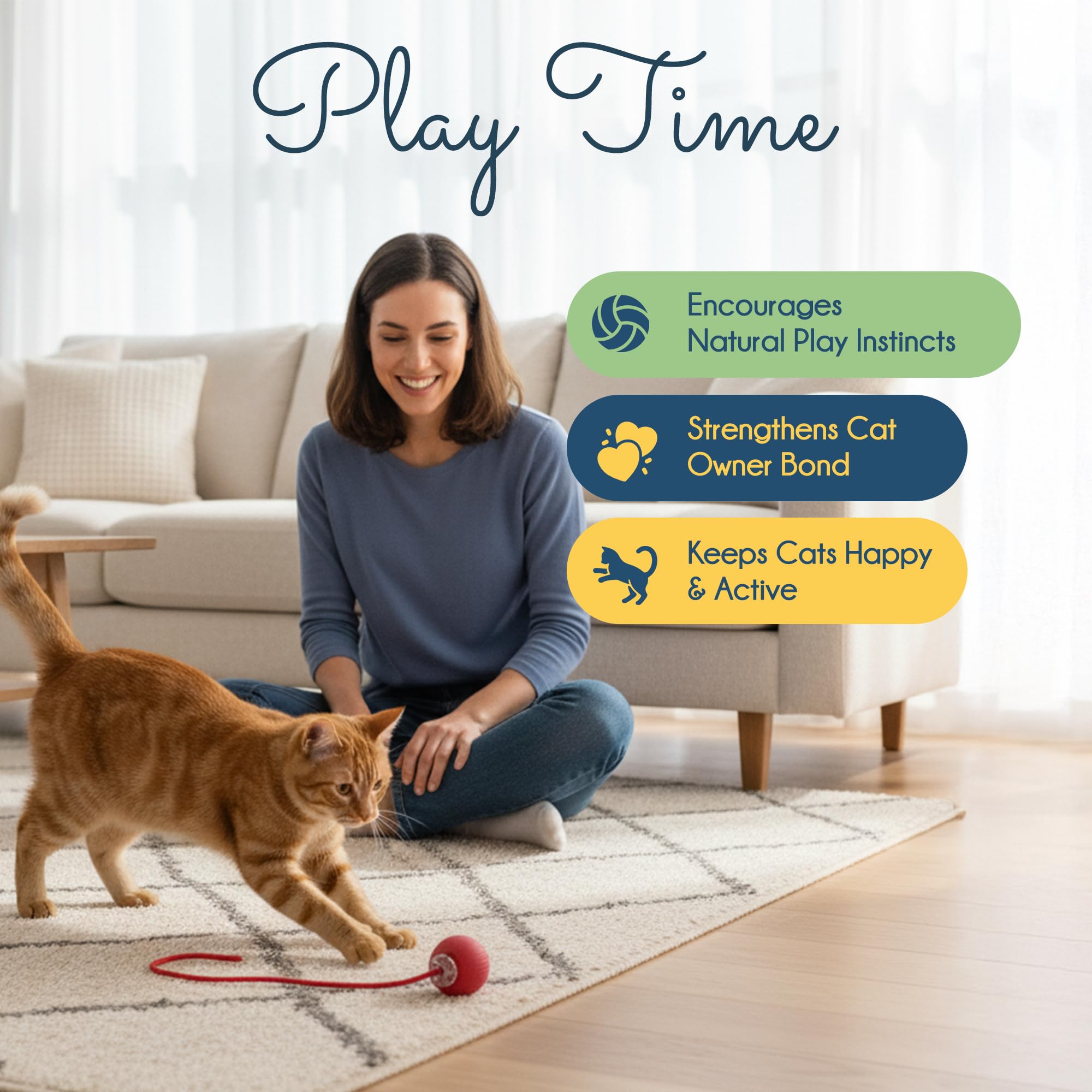 Oh My Cat! Juego de juguetes para gatos, 3 juguetes interactivos para gatos, bola de movimiento automático con luces, juguete de hierba gatera de felpa y regalo de pata de menta para gatos, regalos