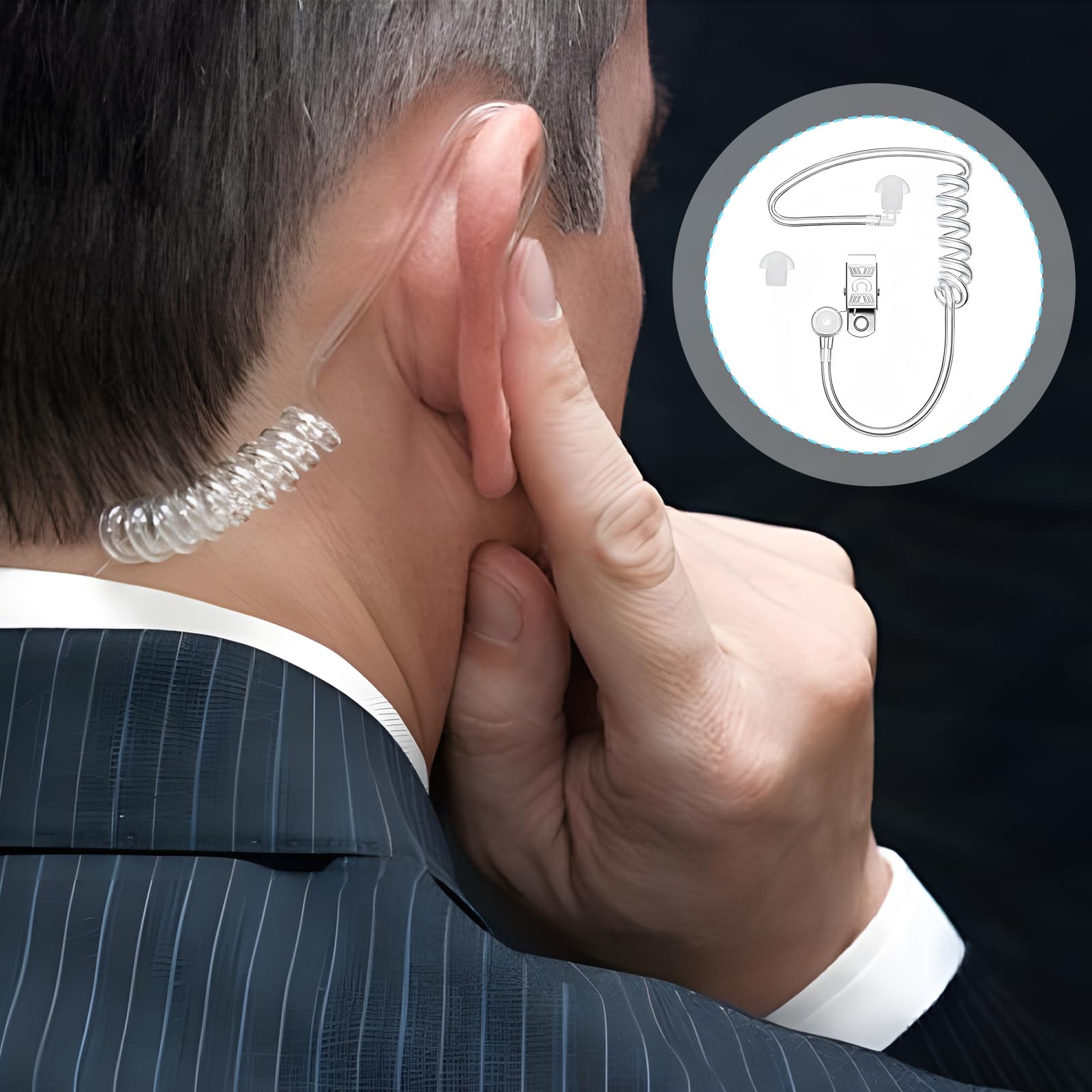 Tubo di Ricambio per Auricolari a Bobina Acustica Trasparente, Suono Cristallino e Comfort per Cuffie Radio a Due Vie, Compatibile con Walkie Talkie, Design Ergonomico in Silicone di Alta Qualità