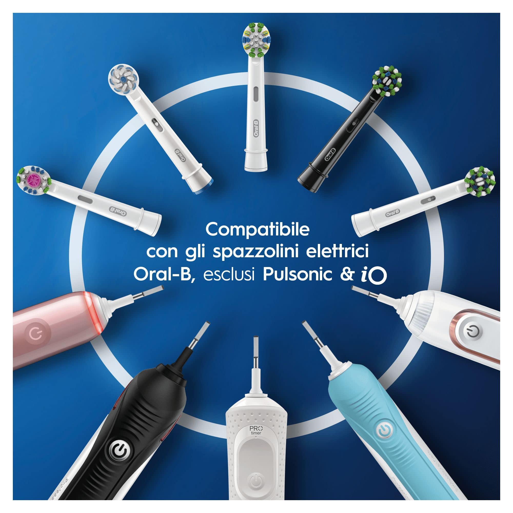 Oral-B Precision Clean Testine Spazzolino Elettrico, Confezione da 10 Testine di Ricambio, 3 Tipi di Setole per una Pulizia Precisa e Sbiancante, Indicatore di Utilizzo della Testina