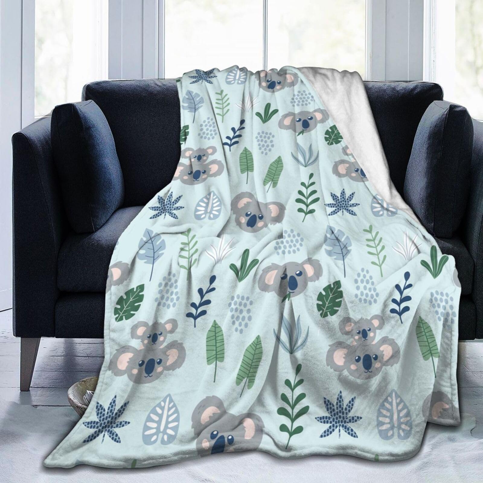 Couverture douce en flanelle koala pour lit et canapé
