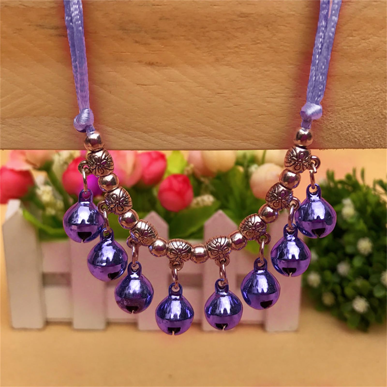 NEWFT Wedding Collar for Kitten Puppy Pets Jewelry With Tibetan Bells Necklace Glinting Tibetan