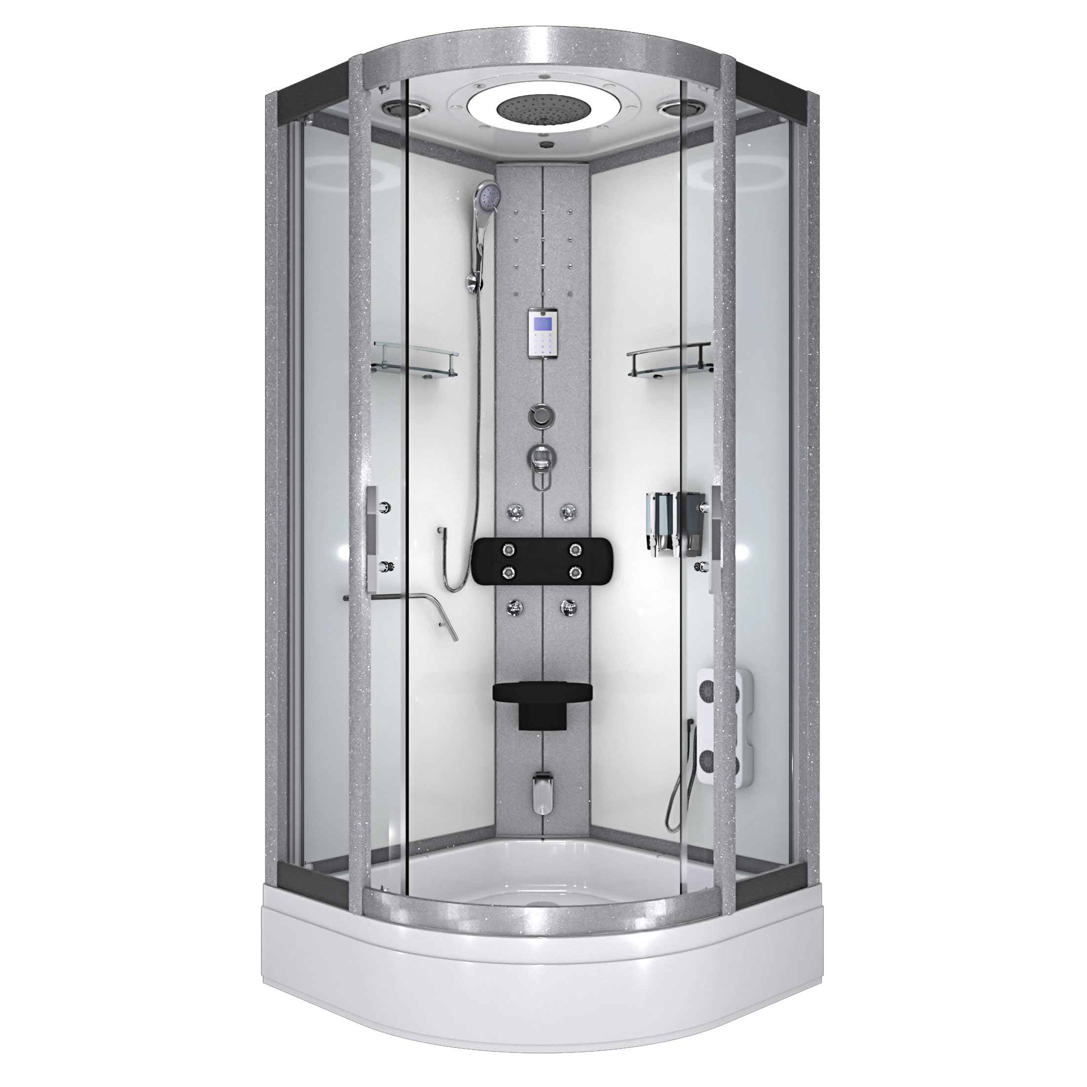 AcquaVapore Dampfdusche Duschkabine Sauna Dusche D58-50T2-EC 90x90 cm mit 2K Scheiben Versiegelung