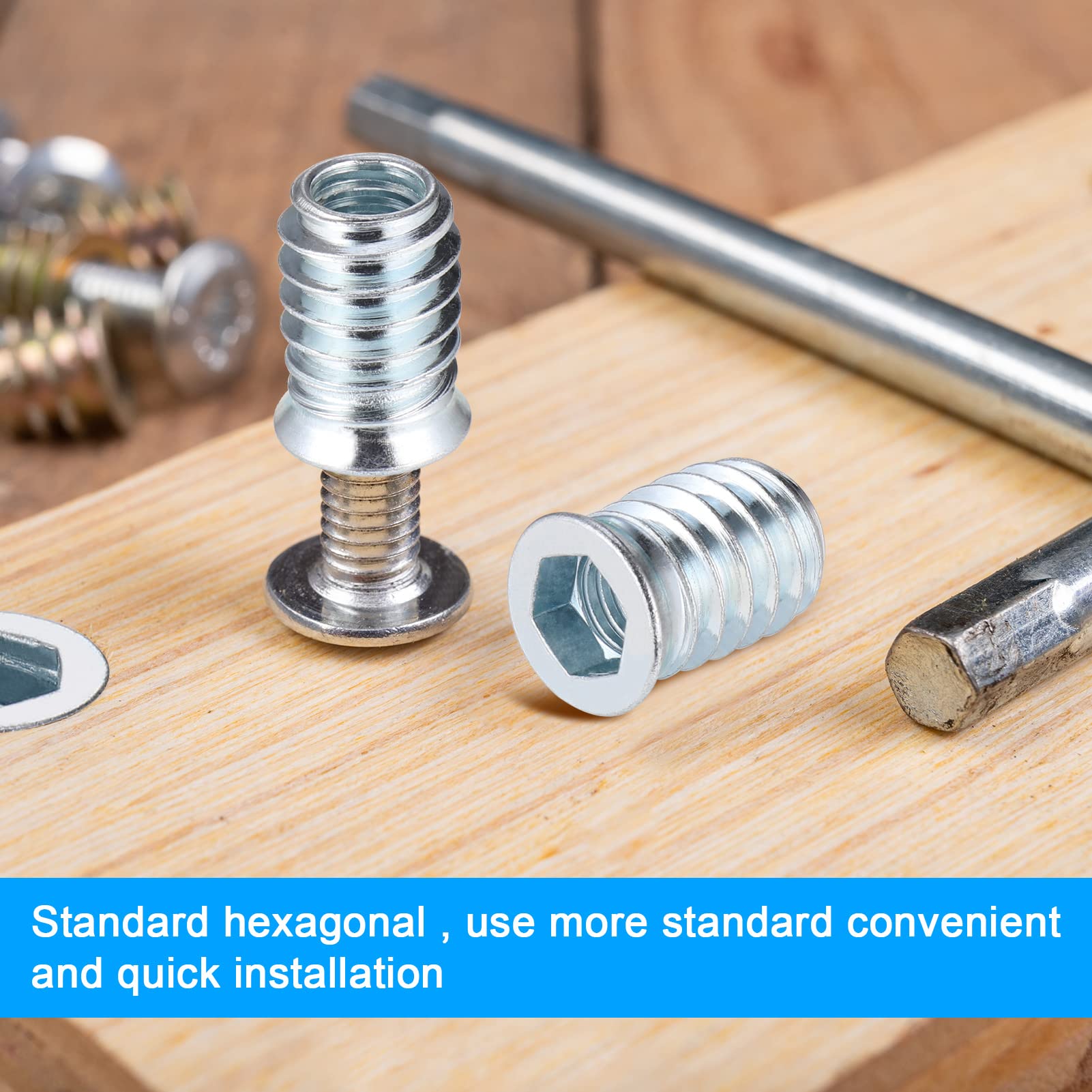 Inserti Filettati M6x15mm - 100 Pezzi Con Chiave, Per Legno E Metallo - Foto 6