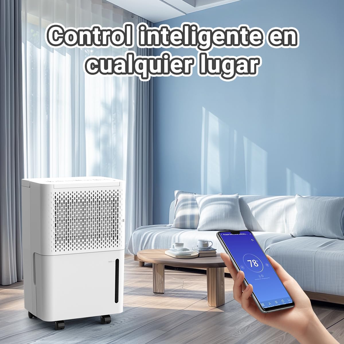 Pasapair Deshumidificador Eléctrico portátil 12L/día para habitaciones de hasta 120m³ (~ 20m²) con Pantalla LED,Sensor de Humedad,3 Modos,Drenaje Continuo,24h Temporizador.Contra el Moho y la Humedad