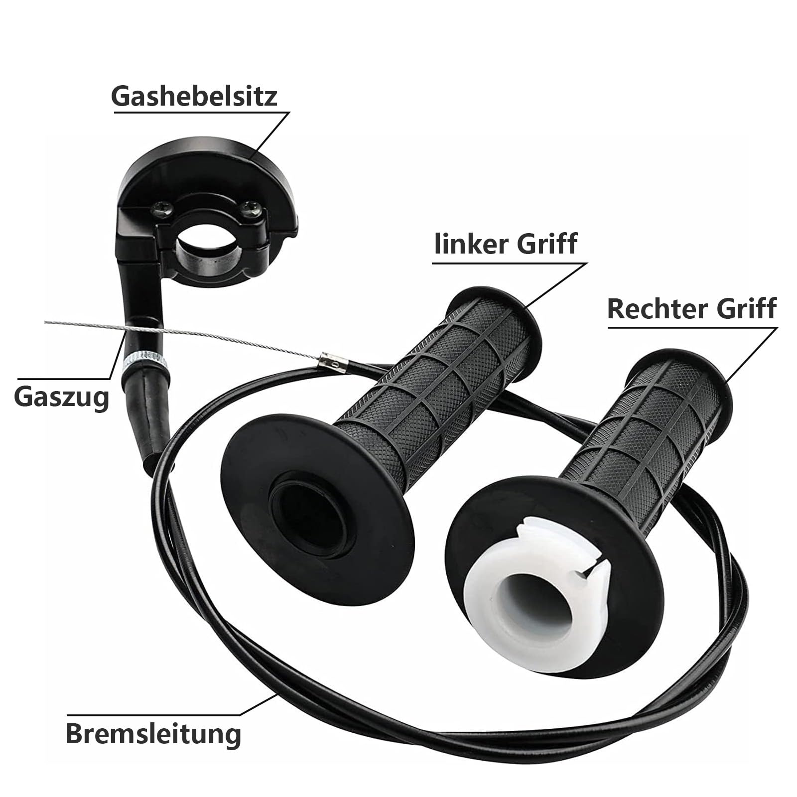 Manopole Manubrio Moto 22mm Con Acceleratore - Set Completo Per Dirt Bike E ATV - Foto 5