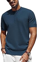 PJ PAUL JONES Herren T-Shirt Kurzarm Henley Ausschnitt Casual Strickshirt