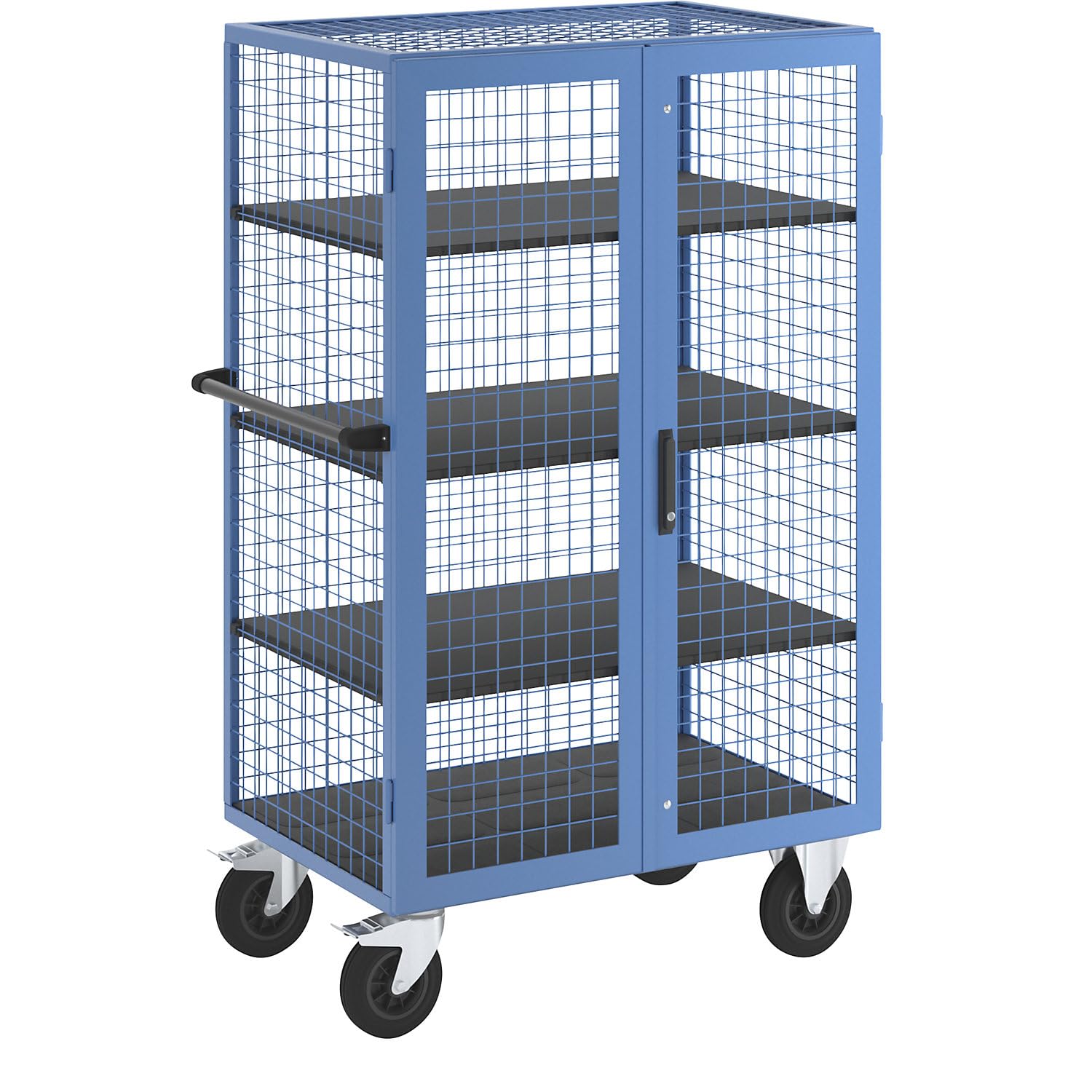 eurokraft | Etagenwagen | Doppelflügeltür | 3 Etagenböden | lichtBlau