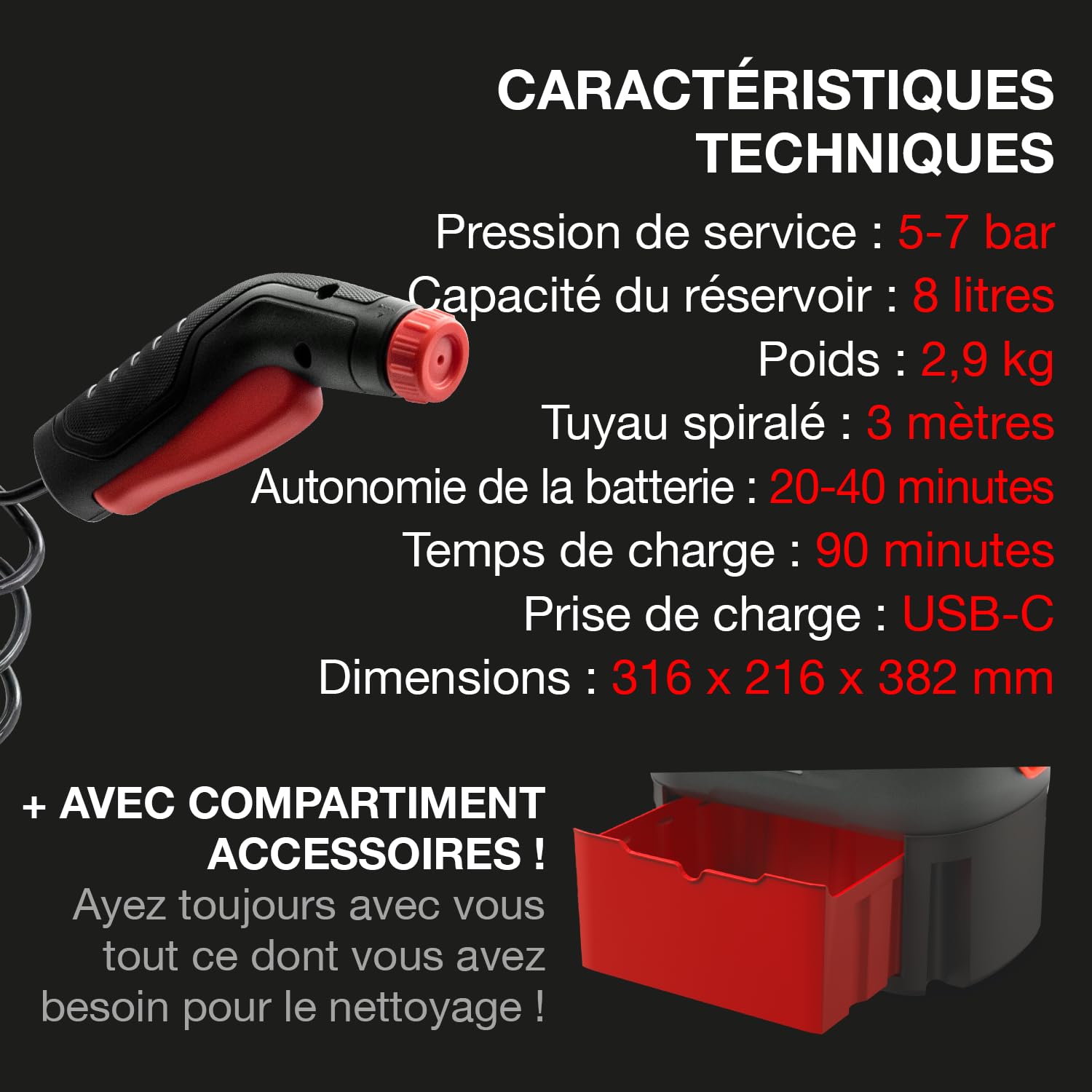 Errecom Kit Nettoyage Climatisation : JET GUN PRO+ Nettoyeur Haute Pression Portable, Clima-Net 1L Nettoyant Unité Intérieure/Extérieure, A/C Tabs Tablettes Climatisation, Housse Murale Wally, Gants