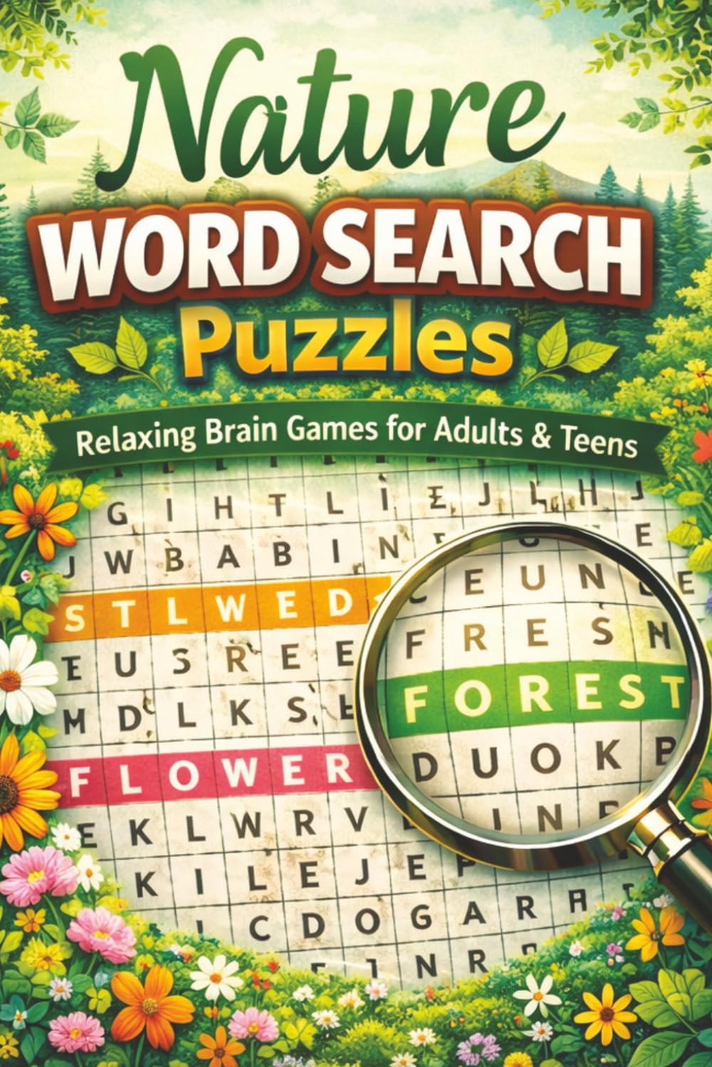 nature word search puzzle: Word Search with Easy to Read Print about Forest, Wildlife, Oceans and more | 6x9 inches 124 Pages| 55+ puzzles... Puzzles for Kids, Adults & Seniors