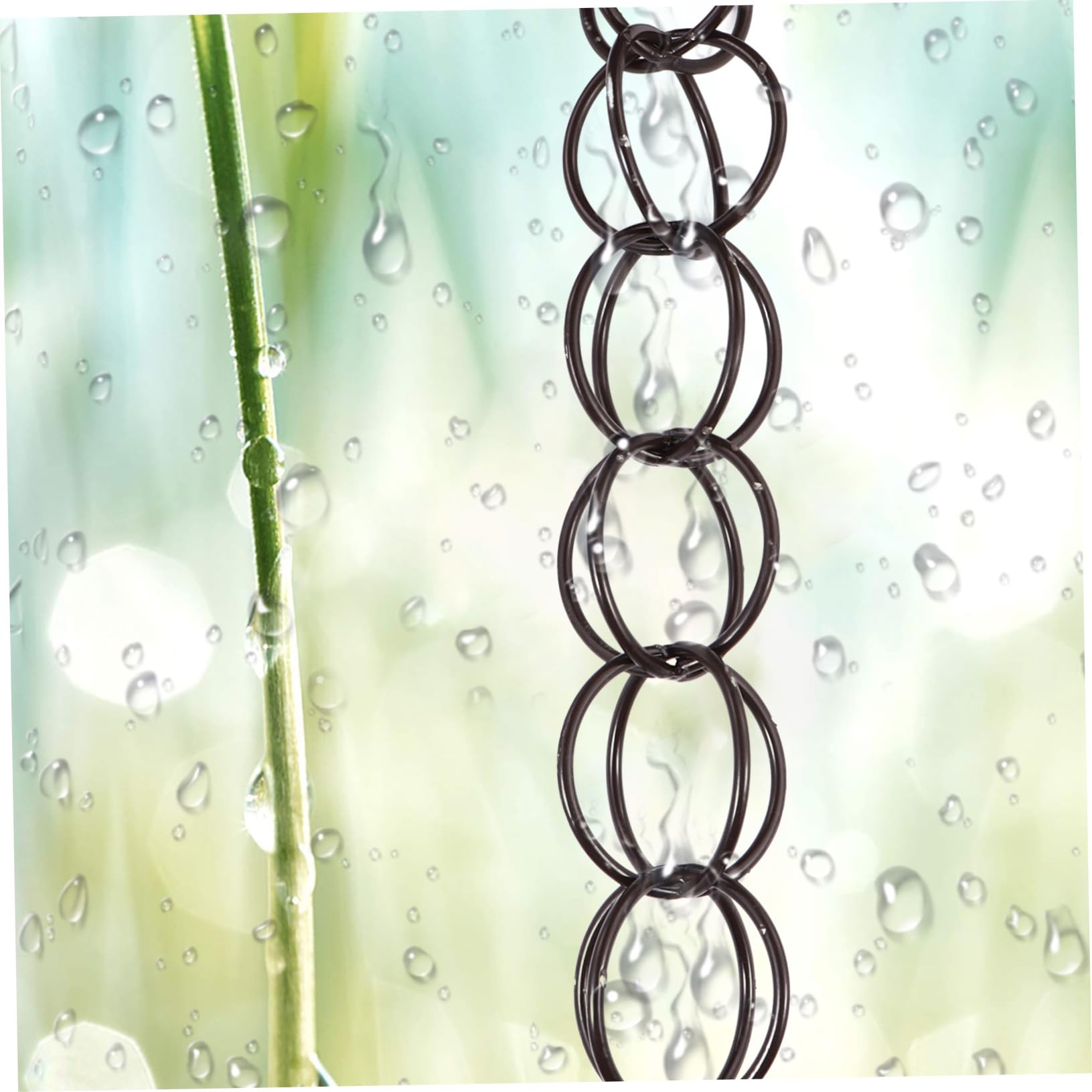 Chaîne de Pluie Décorative pour Villa Chaîne Écoulement Eau de Toiture Résistante Corrosion Alternative Aux Gouttières Effet Sonore Apaisant